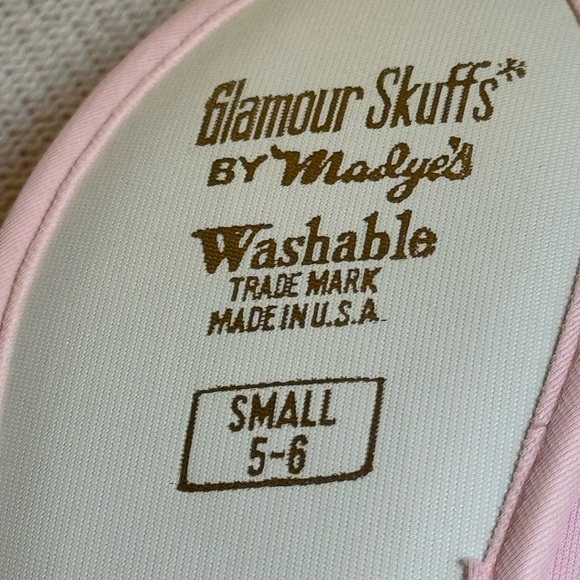 Vintage Madye's Pink Ruffle Glamour Skuffs Slippers Boudoir Size Small 5-6 WOW - Picture 4 of 12